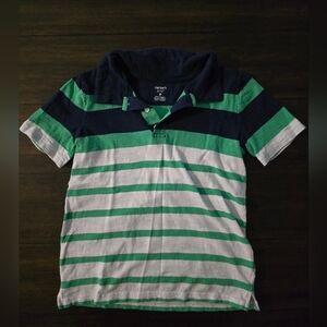 Carter's Navy and Green Striped Polo